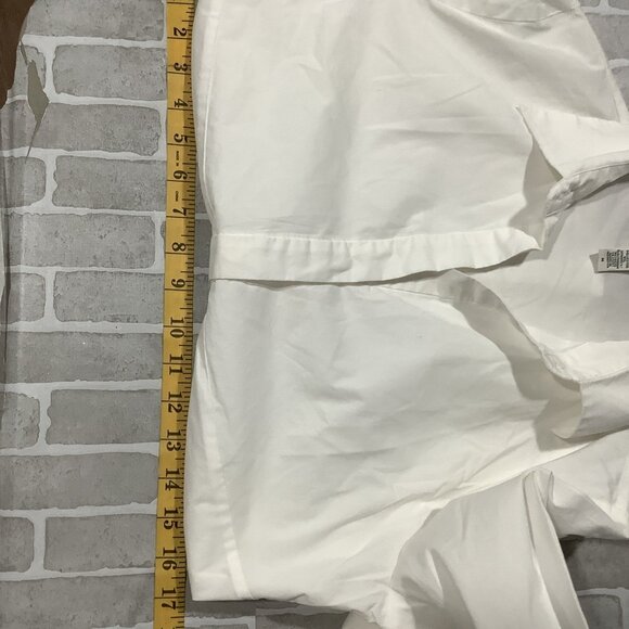 Banana‎ Republic Y2K Women's Babydoll Blouse Sz M White Stretch Collared Preppy - Picture 12 of 13